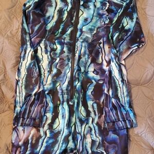 Stylish Blue and Black Women's One Piece Swimsuit